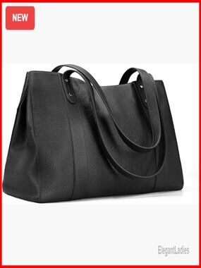 Genuine Leather Laptop Tote Bag for Women 15 Inch Computer Work Tote